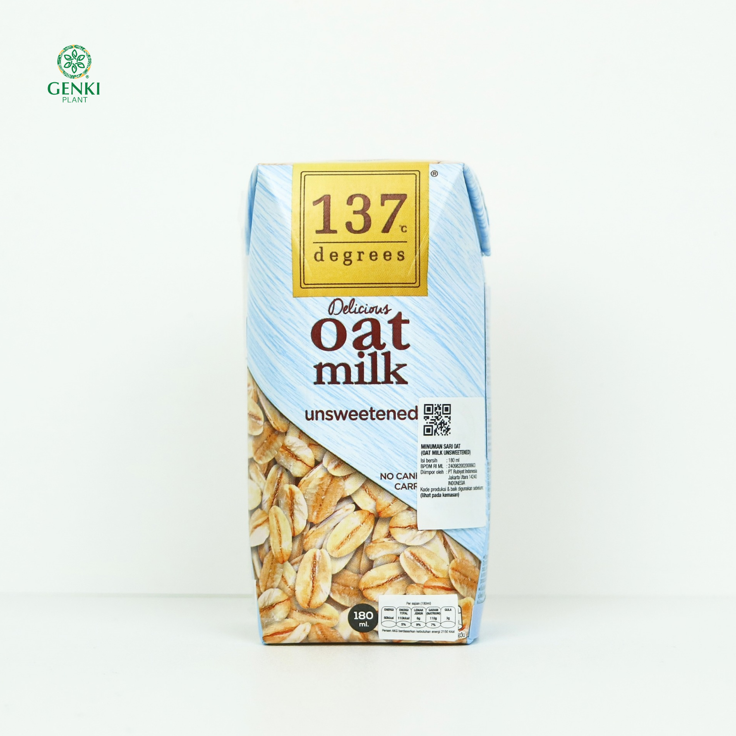 137 Degrees Oat Milk Unsweetened / Susu Oat - 180 ml