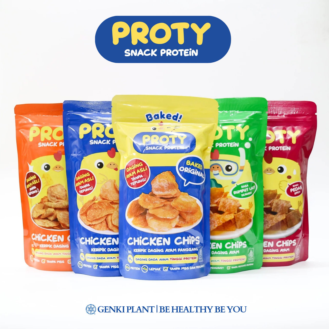 Proty Chicken Chips / Keripik Daging Ayam Tinggi Protein - 18 g
