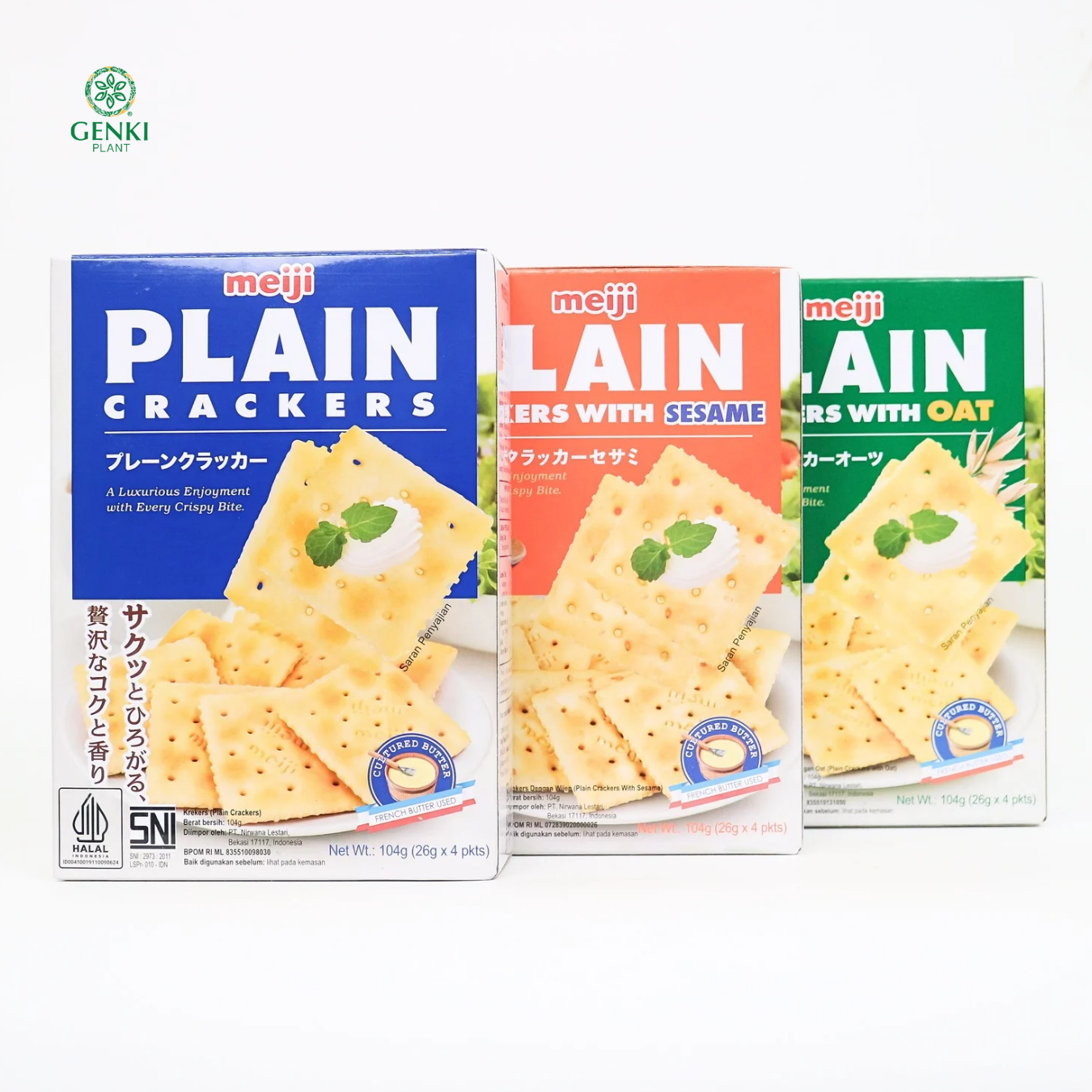 Meiji Plain Crackers / Plain Crackers With Oat / Plain Crackers With Sesame - 104 g thumbnail 2