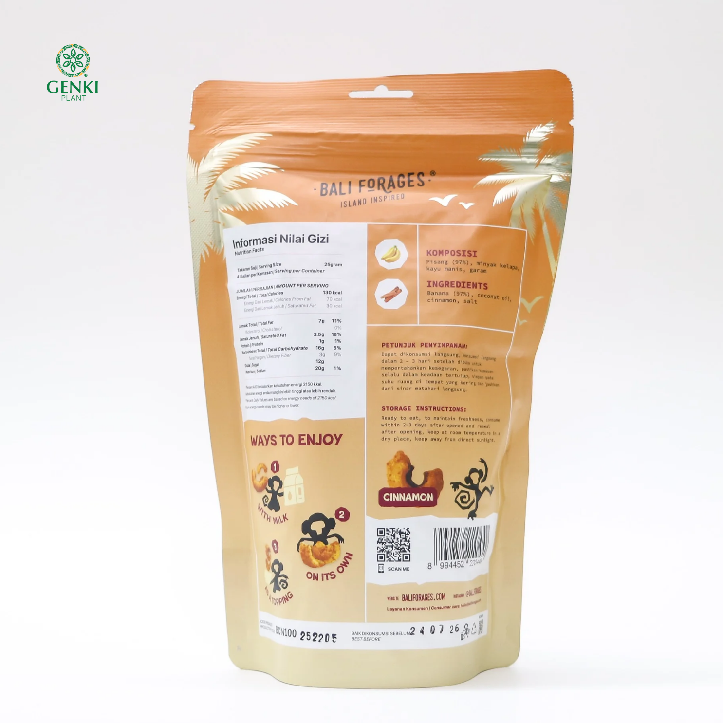 Bali Forages Banana Crunch Cinnamon / Keripik Pisang Cinnamon - 100 g thumbnail 2