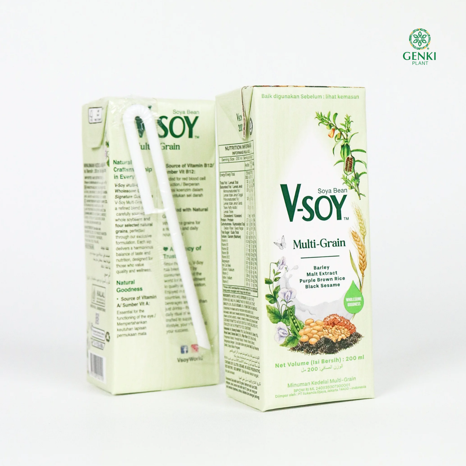 V-Soy Soy Milk Multigrain / Susu Kedelai - 200 ml thumbnail 3