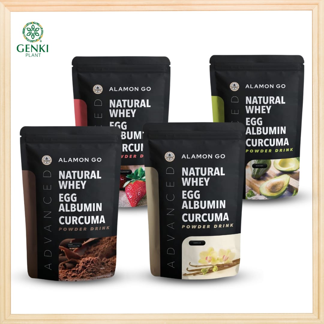 Alamon Gain Susu Whey Protein & Gainer/Natural Whey + Albumin + Temulawak - 200 g