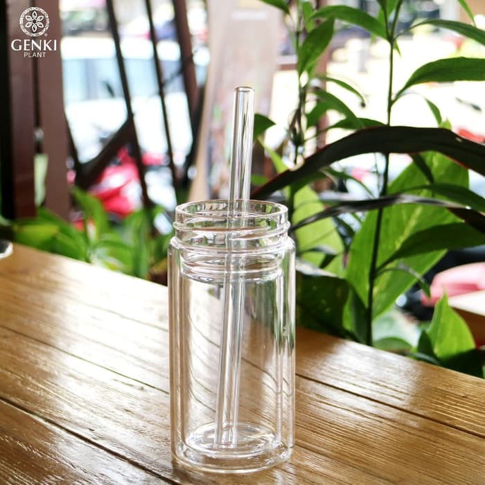 Glass Straw Clear (Bubble)