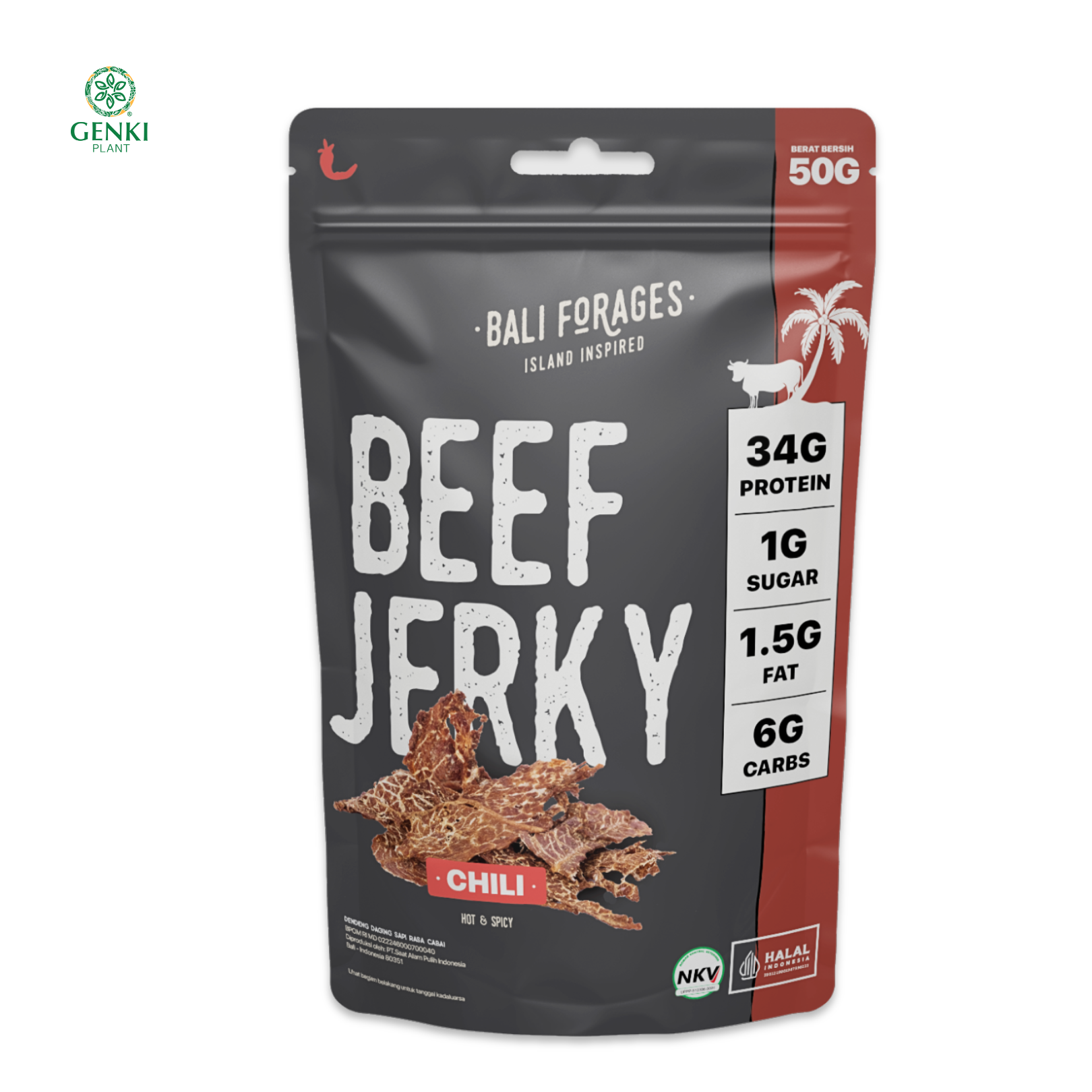 Bali Forages Chili Beef Jerky / Dendeng Amerika - 50 g
