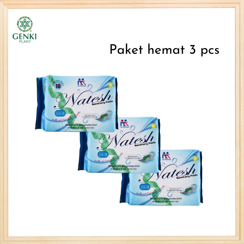 Natesh Paket Hemat Pads Day Use / Pembalut Siang - 3 pcs