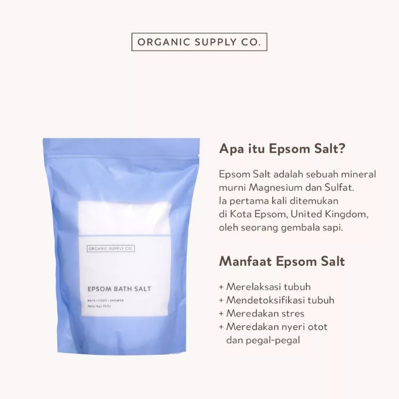 Organic Supply Epsom Salt / Garam Epsom  - 1 kg thumbnail 3