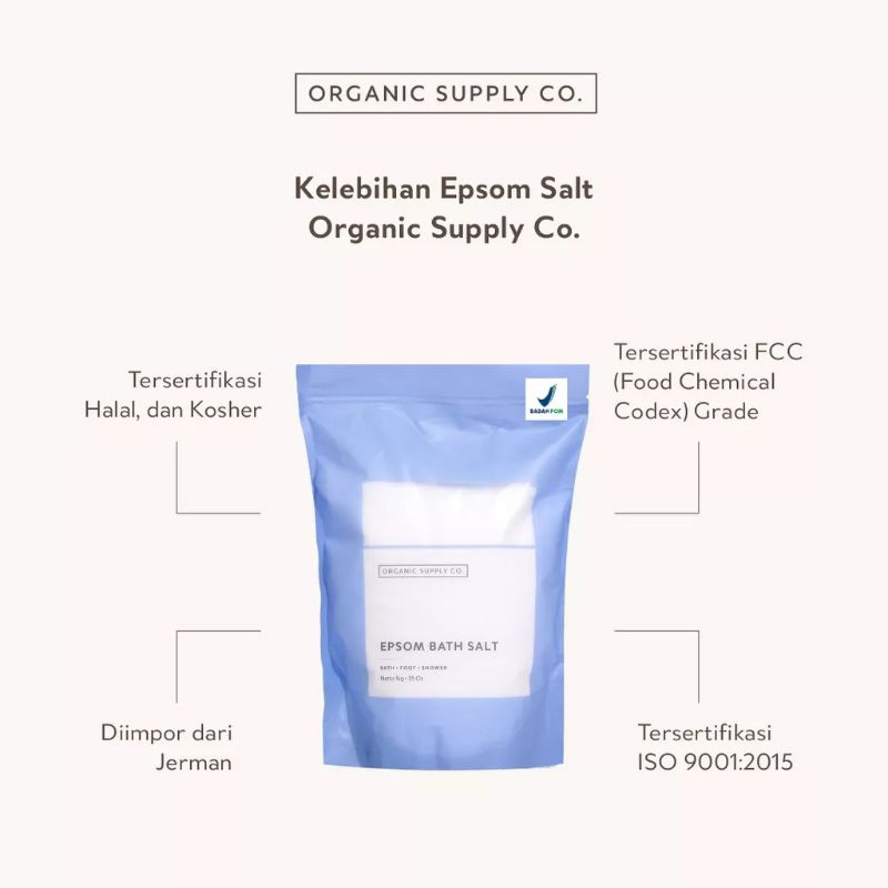 Organic Supply Epsom Salt / Garam Epsom  - 1 kg thumbnail 4