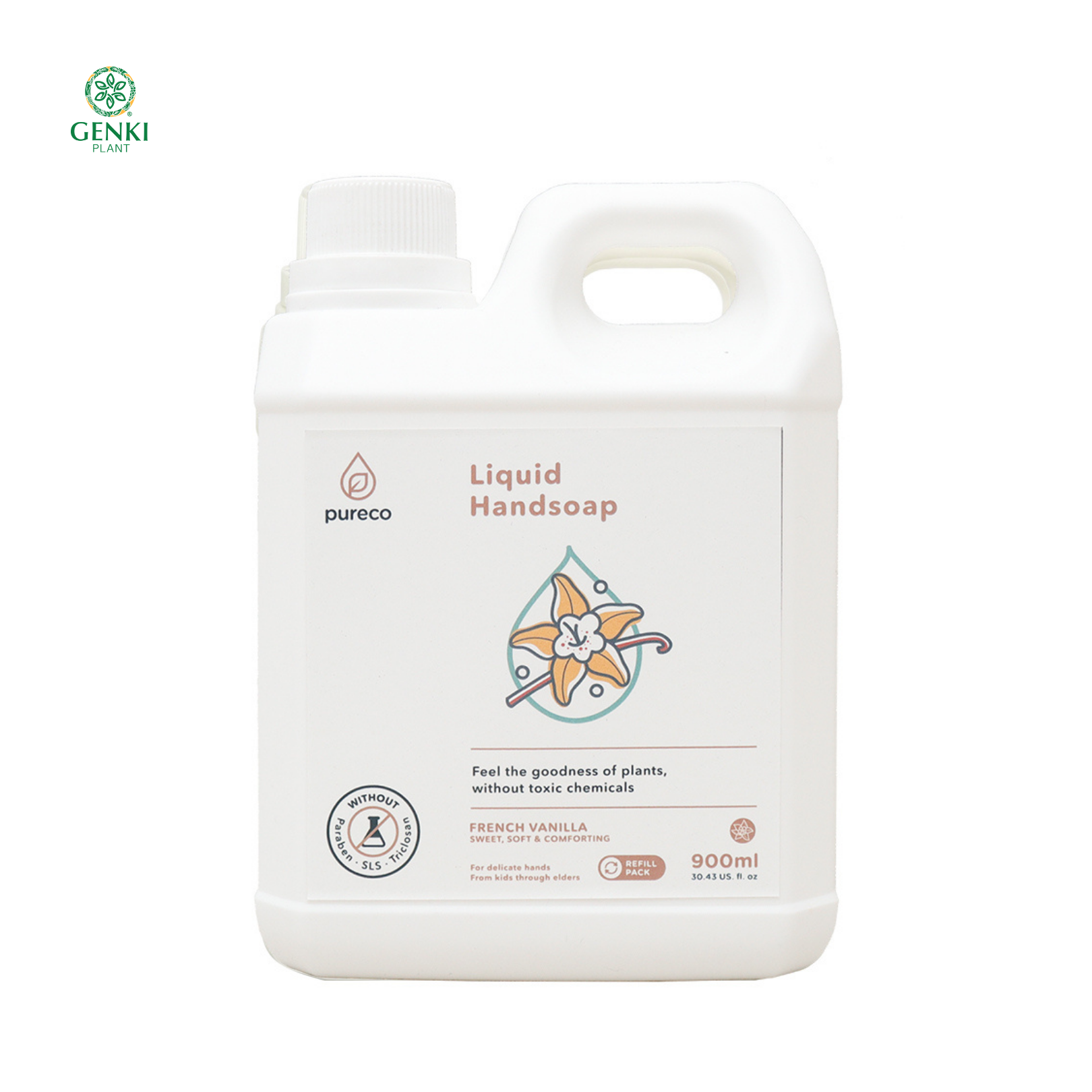 Pureco Liquid Hand Soap (French Vanilla) - 900 ml