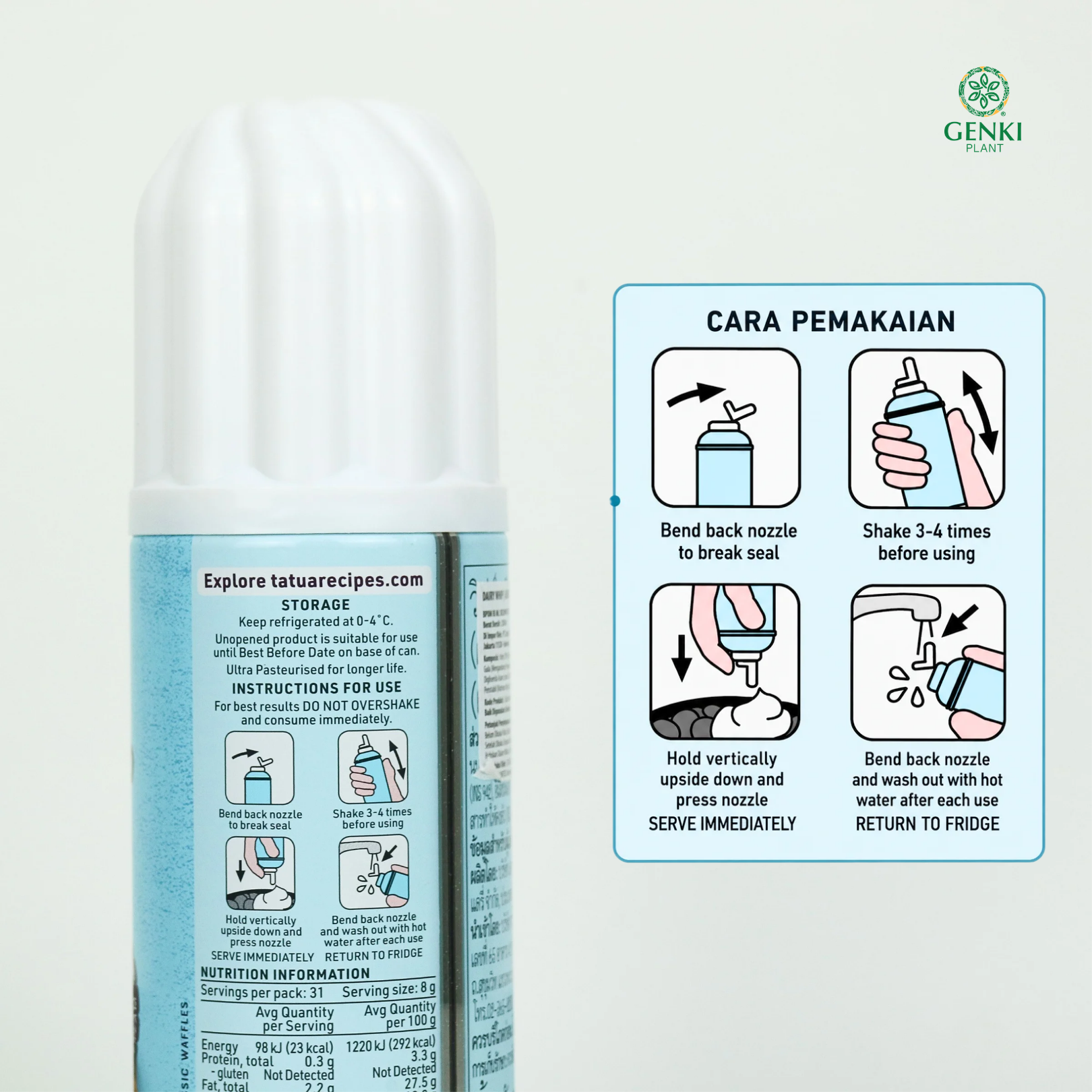 Tatua Dairy Whipped Cream / Krim Kocok (Aerosol) - 250 g thumbnail 3
