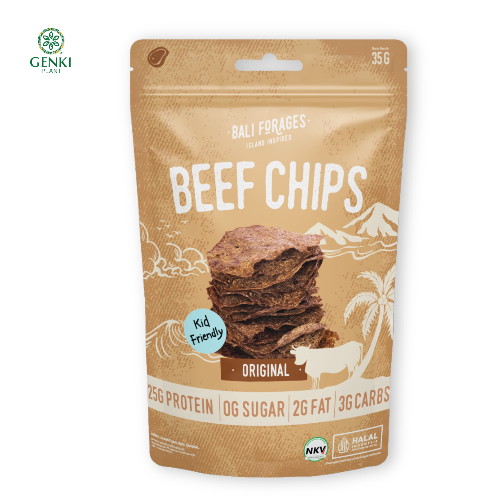 Bali Forages Beef Chips Original Crispy / Keripik Daging Sapi - 35 g