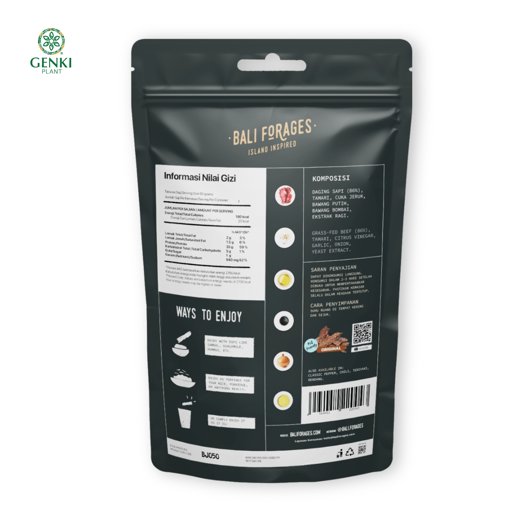 Bali Forages Original Beef Jerky / Dendeng Amerika - 50 g thumbnail 2