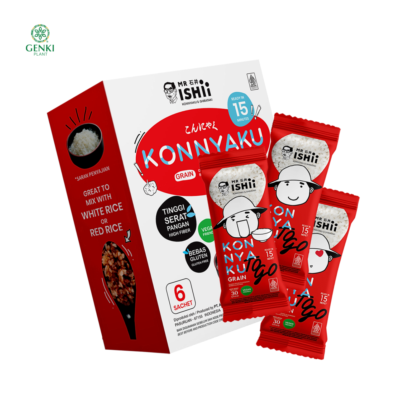 Mr. Ishii Shirataki Konnyaku Rice To Go / Beras Porang - 6 sachet
