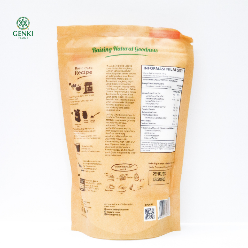 Ladang Lima Gluten Free All Purpose Cassava Flour (Tepung Singkong / Mocaf) - 500 g thumbnail 2