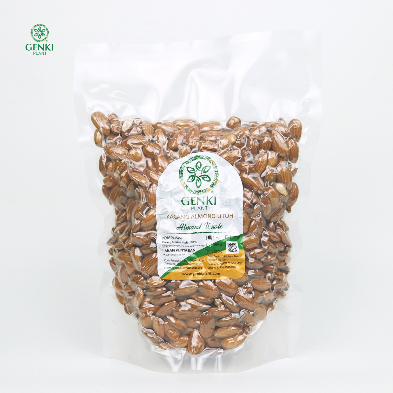 Almond Whole Natural / Kacang Almond Utuh Mentah - 1 kg