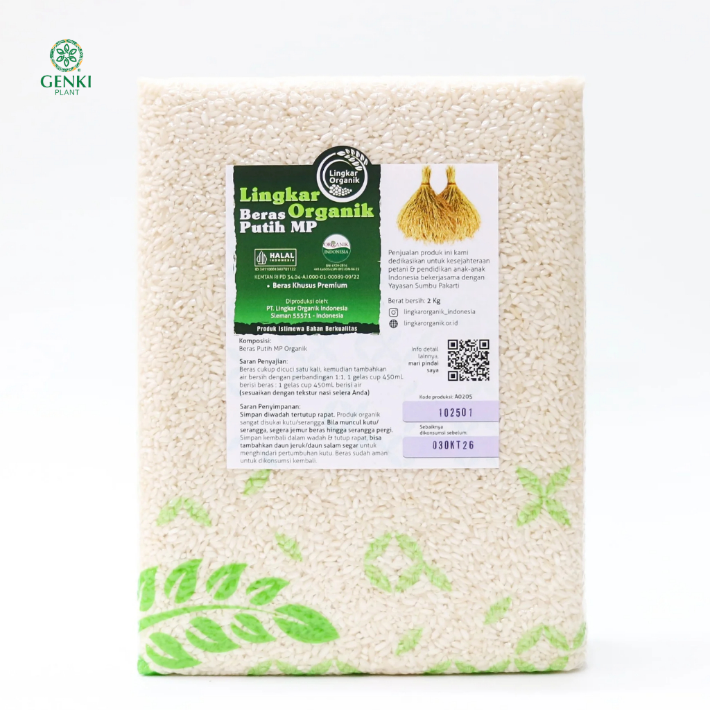 Beras Menthik Putih Organik ( Lingkar Organik) - 2 kg