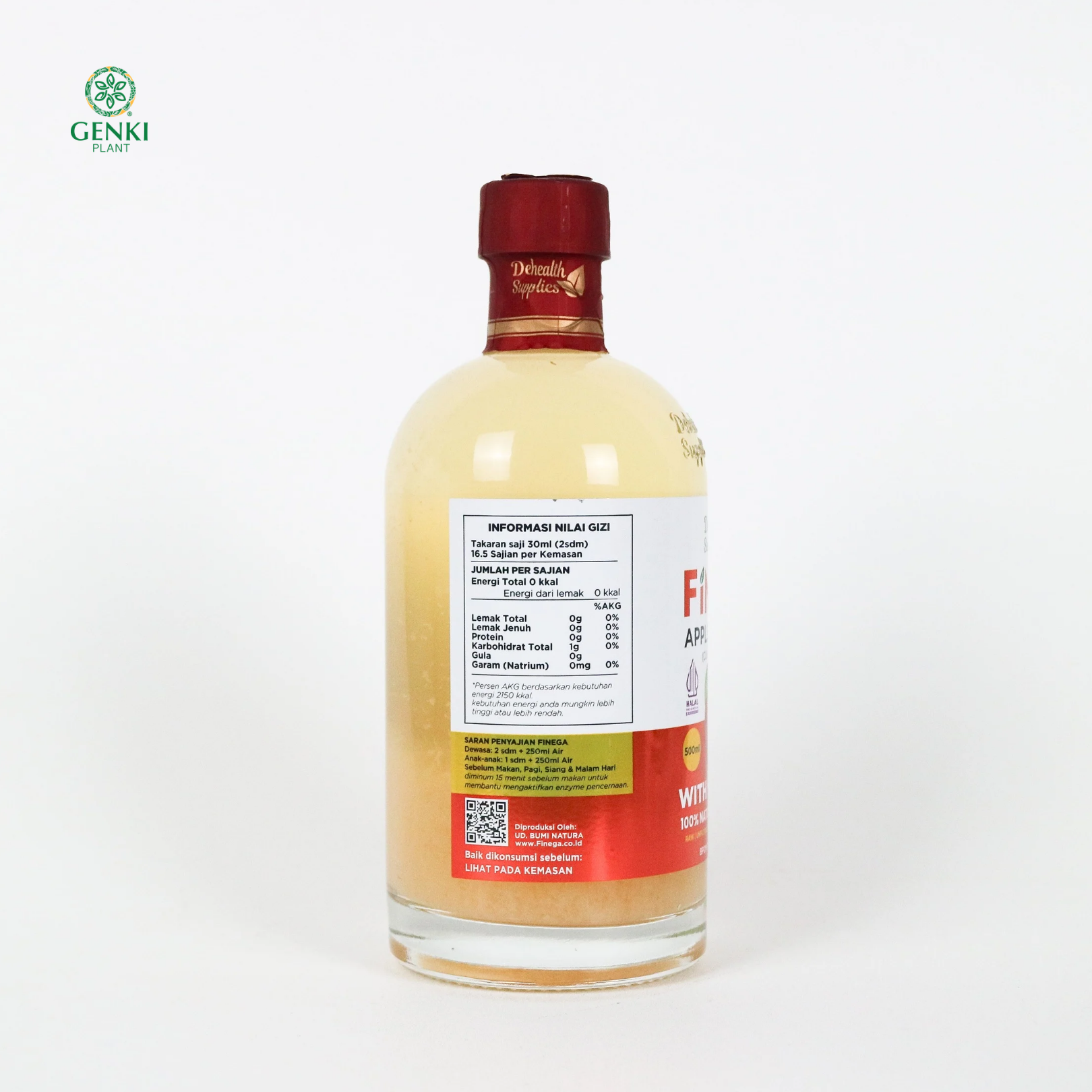 Finega Apple Cider Vinegar With The Mother / Cuka Apel (Botol Kaca) - 500 ml thumbnail 2
