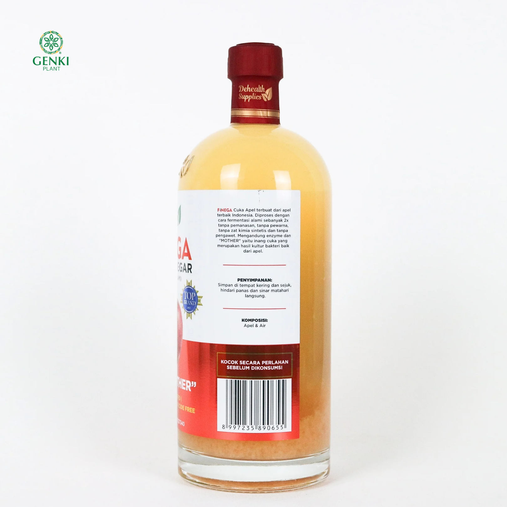 Finega Apple Cider Vinegar (With The Mother) / Cuka Apel - 1 L (Kaca) thumbnail 3