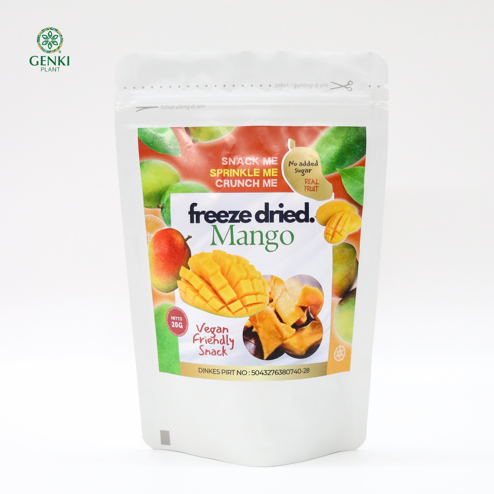Genki Plant Freeze Dried Mango / Buah Mangga Kering - 20 g