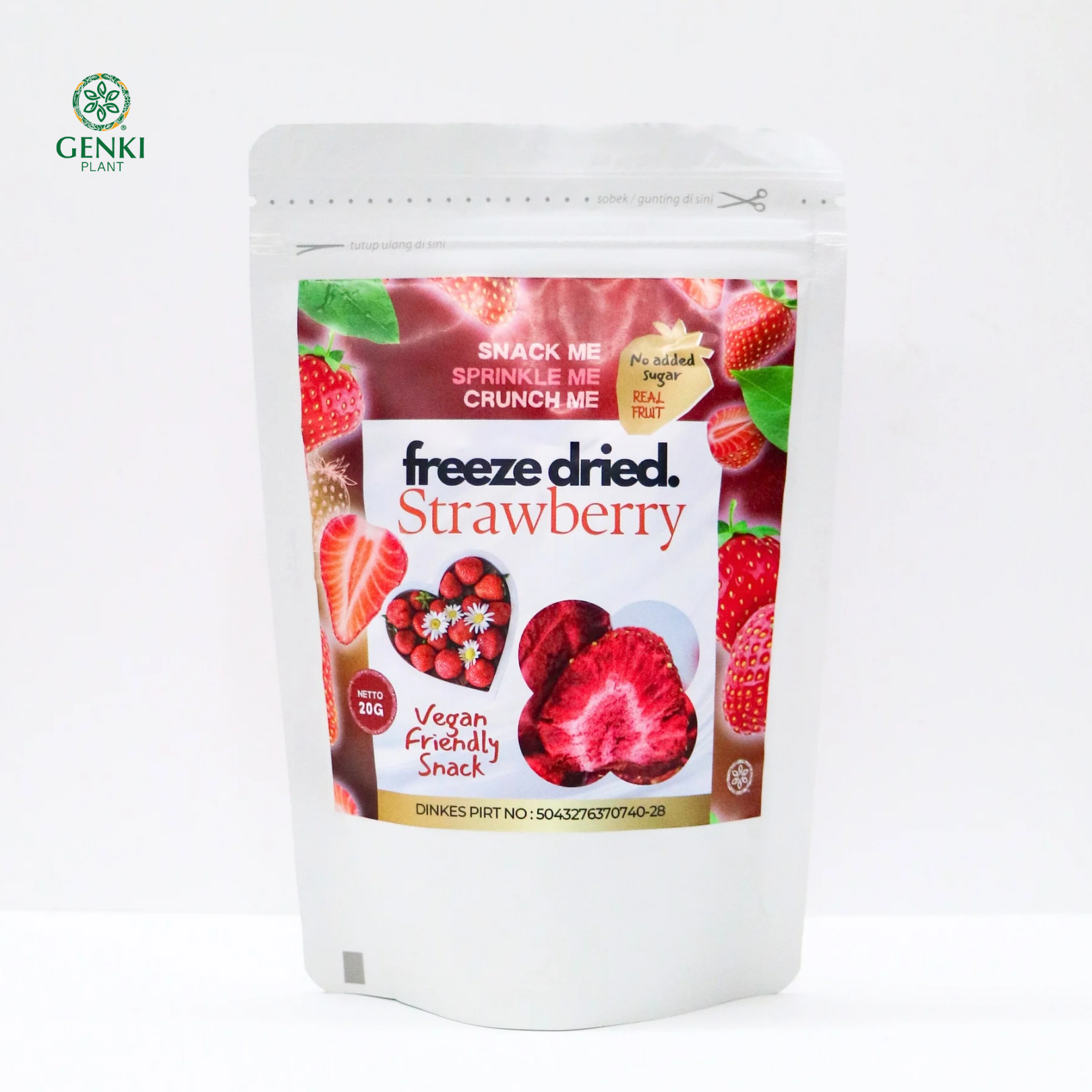 Genki Plant Freeze Dried Strawberry / Stroberi Kering - 20 g