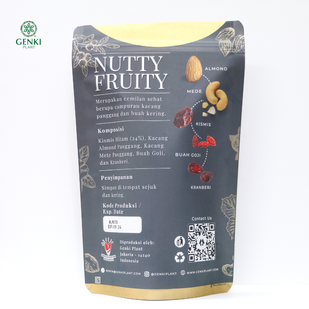 Nutty Fruity / Mix Nut and Dried Fruit / Cemilan Kacang dan Buah - 500 g thumbnail 2