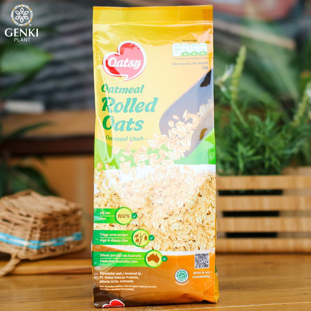 Oatsy Oatmeal Rolled Oats (Whole Grain) - 1 kg