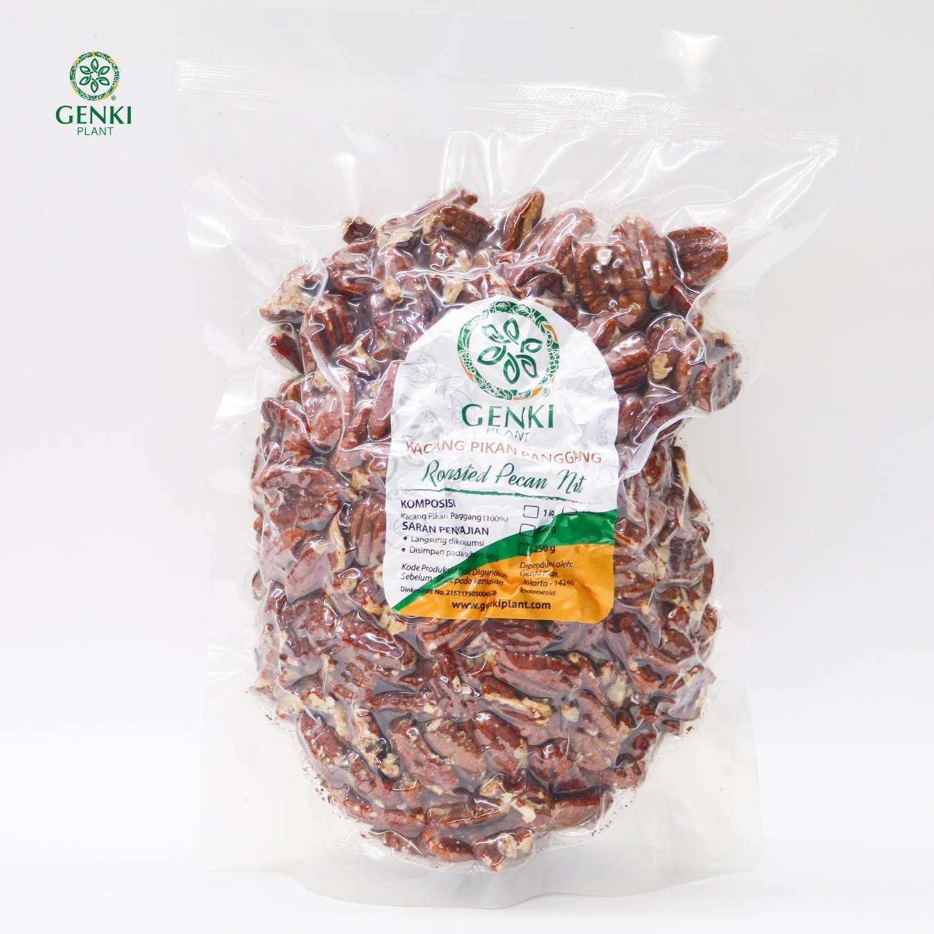 Genki Plant Kacang Pecan Panggang / Roasted Pecan Nut - 1 kg