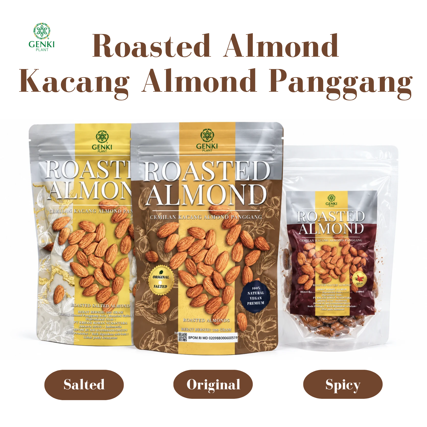 Roasted Almond / Kacang Almond Panggang - 100 g