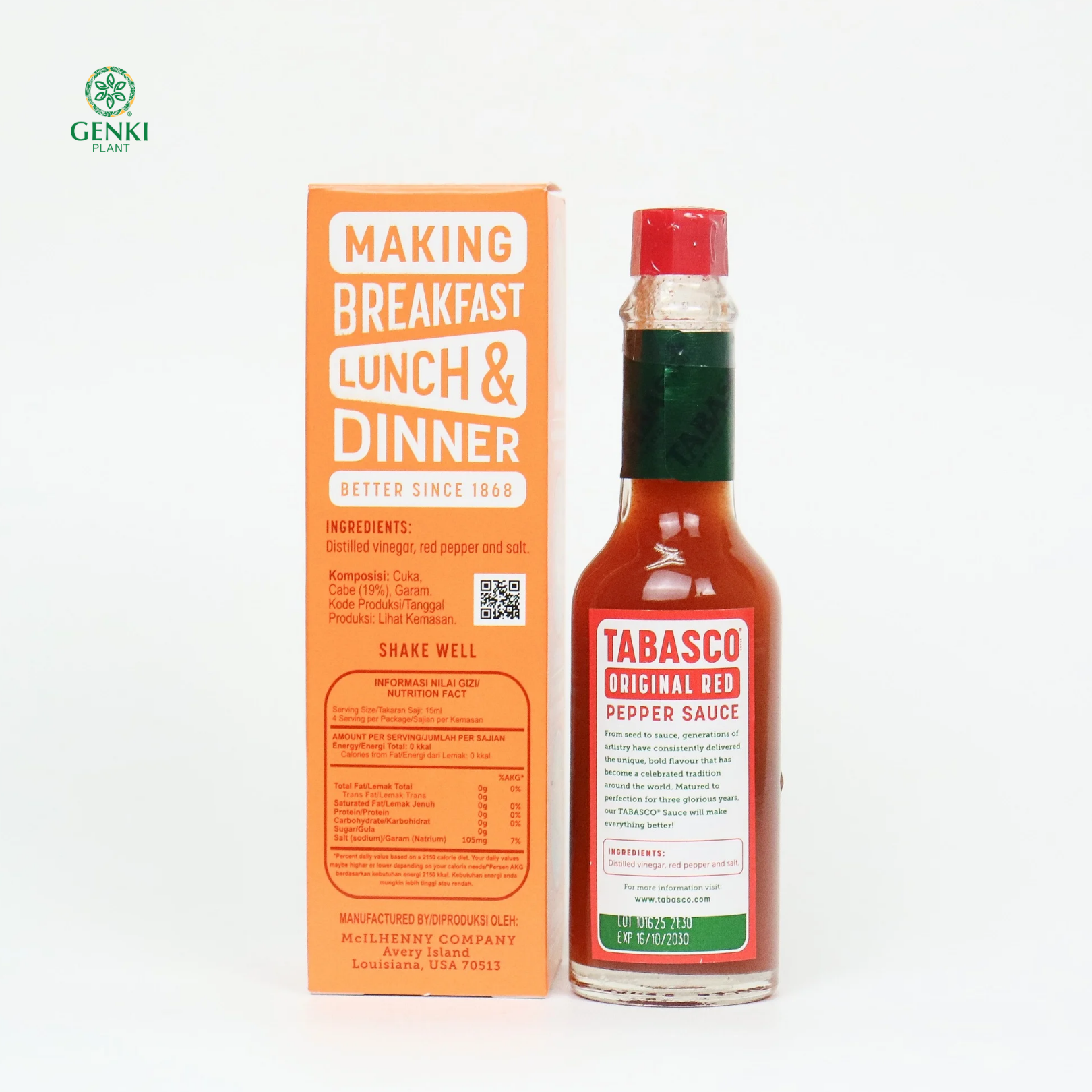 Tabasco Original Red Pepper Sauce / Saus Cabai Pedas Halal – 60 ml thumbnail 2