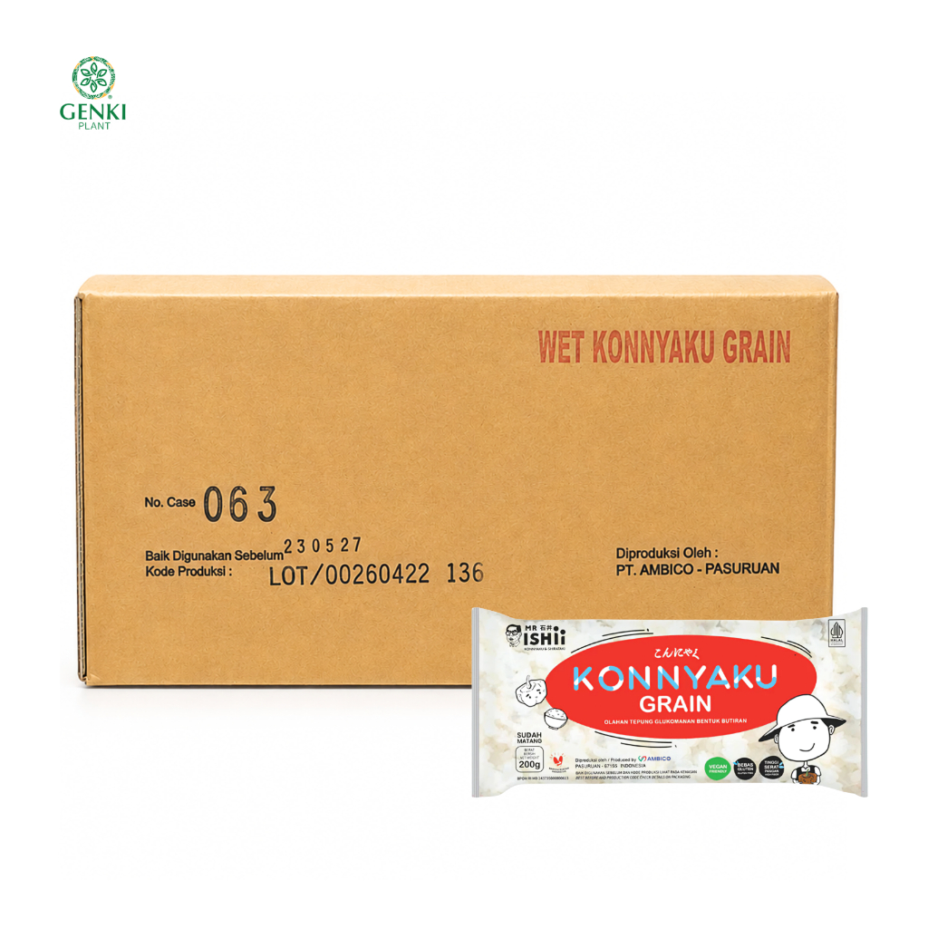 Mr. Ishii Wet Konnyaku Rice - 1 dus isi 24pcs (Beras Konnyaku Basah)